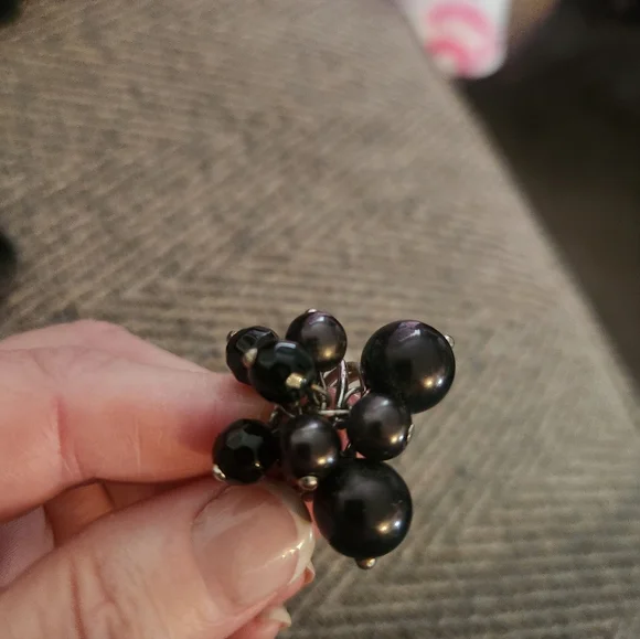 Rings Black Spiked Ring and Beaded - Picture 5 of 8